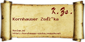 Kornhauser Zsóka névjegykártya